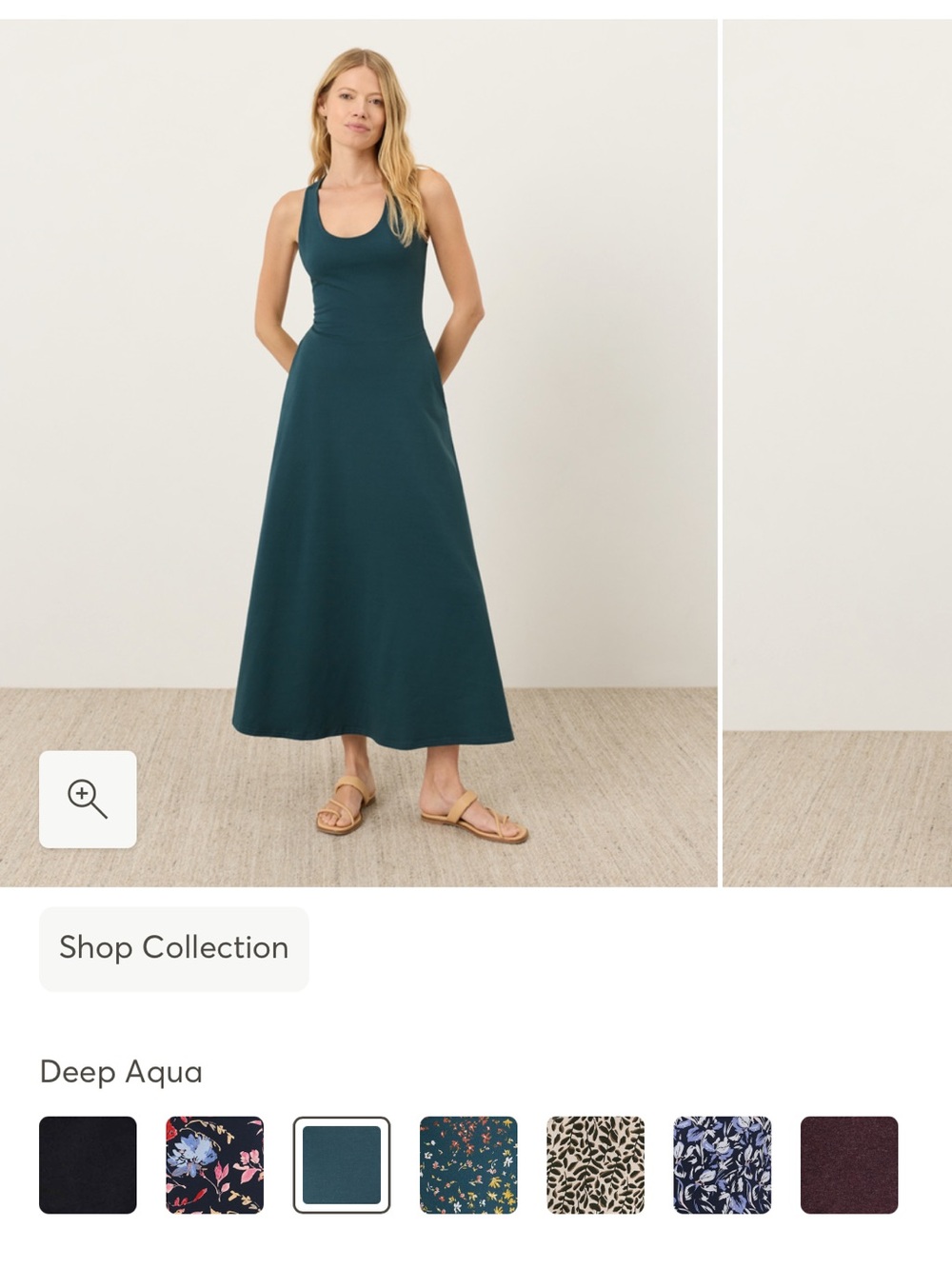Organic Fit & Flare Open Back Maxi Dress